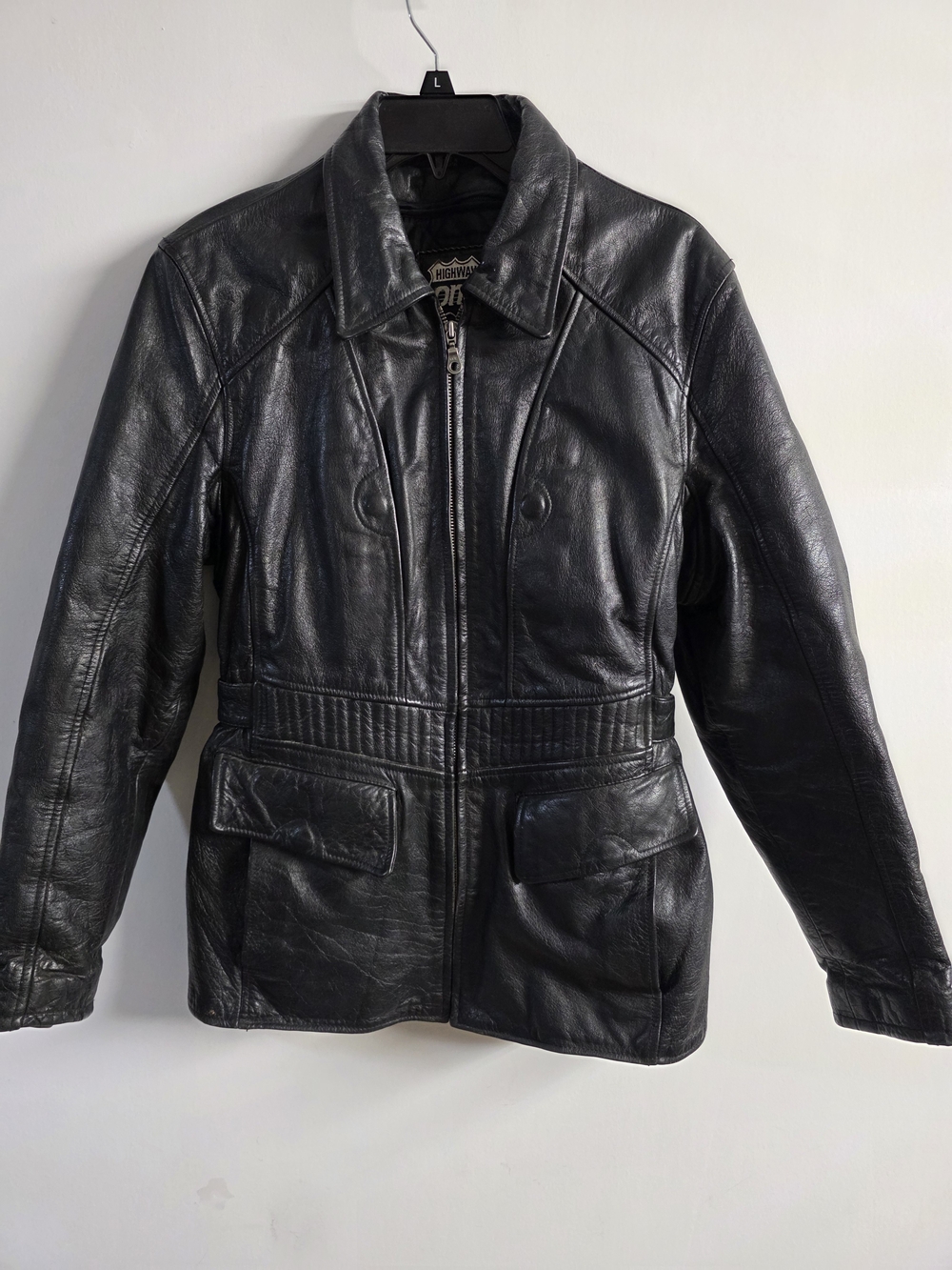 Women’s Highway One Vintage Black Genuine Leather Thinsulate Motorcycle Jacket L